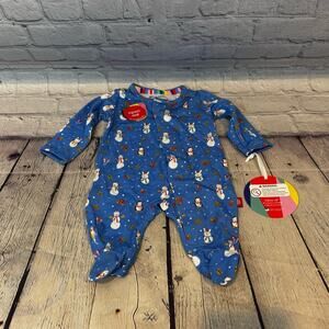 Magnetic Me Snowman Pattern Bamboo Baby Romper